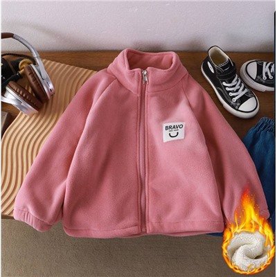 Детские двусторонние флисовые утолщенные куртки