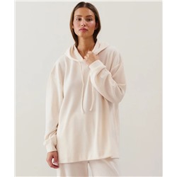 Sudadera de punto acanalado beige