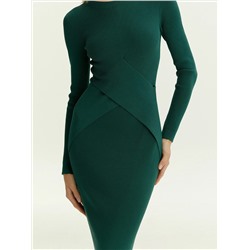 Трикотажное платье макси с драпировкой, PL1477/terrifild