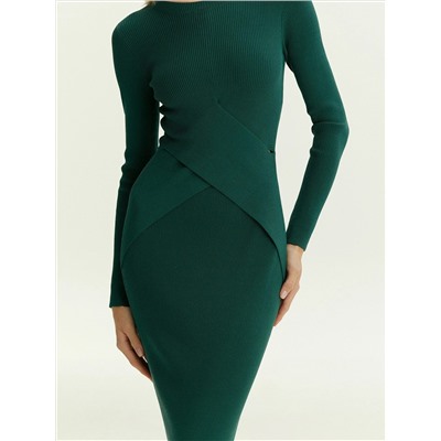 Трикотажное платье макси с драпировкой, PL1477/terrifild