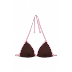 Top bikini triangular push up marrón