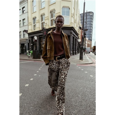 WIDE SATIN TROUSERS WITH BELT