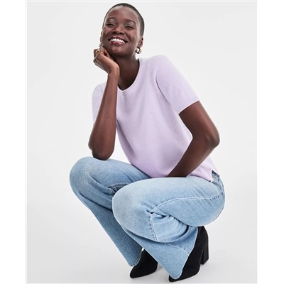 Charter Club Women's Crewneck Short-Sleeve Sweater, Macy's Exclusive