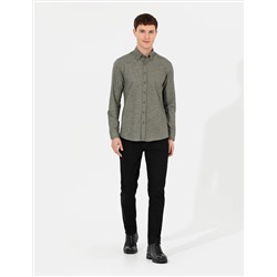 Yeşil Slim Fit Uzun Kollu Gömlek