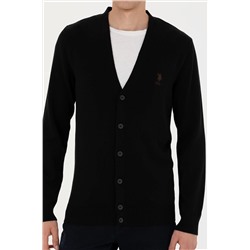 Erkek Siyah Basic Triko Hırka