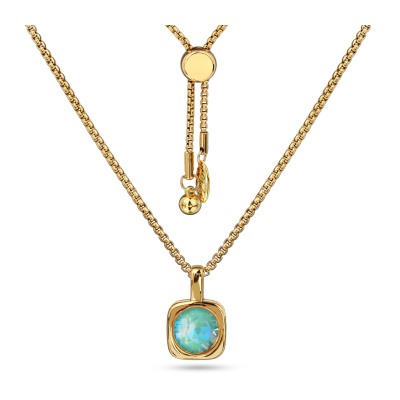 Кулон Теннис (кристаллы SW мятные 8мм; покрытие золото) 70см, Есть комплект