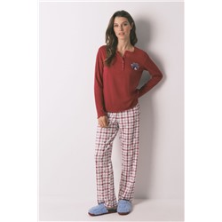 Pijama largo algodón Mickey rojo