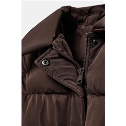 PUFFER BOMBER JACKET WITH FAUX FUR LAPEL