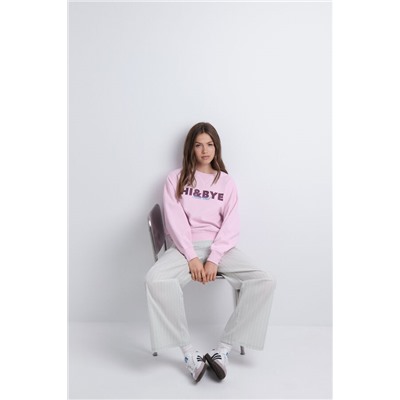 Sudadera felpa lisa rosa