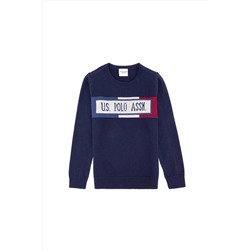 Erkek Çocuk Lacivert Bisiklet Yaka Triko Kazak