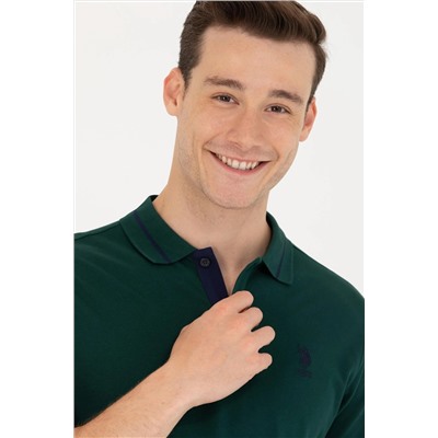 Erkek Koyu Yeşil Basic Polo Yaka Tişört