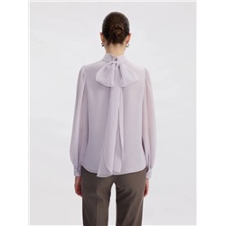 Элегантная, нежная блузка с длинными лентами на горловине