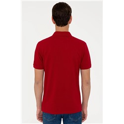 Erkek Bordo Basic Polo Yaka Tişört