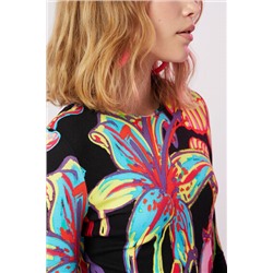 Vestido slim manga 3/4