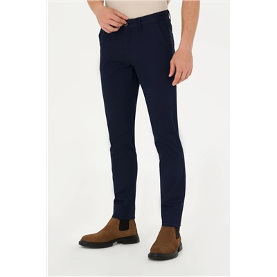 Erkek Lacivert Kanvas Pantolon