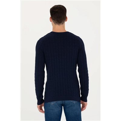 Erkek Lacivert Basic Kazak