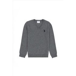 Erkek Çocuk Gri Melanj Basic Kazak