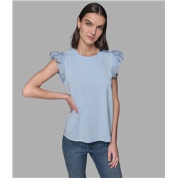 SLEEVELESS RUFFLE TOP