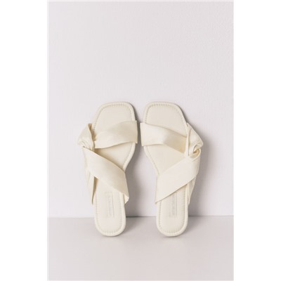 Zapatillas casa satén nudo amarillas