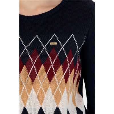 Kadın Lacivert Balıkçı Yaka Kazak