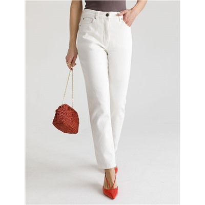 Джинсы мом-фит из эластичного денима