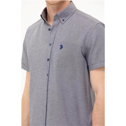 Erkek Lacivert Melanj Kısa Kollu Gömlek