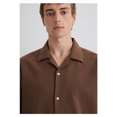 Mavi Kahverengi Gömlek Oversize / Geniş Kesim 0210679-89330