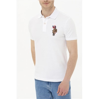 Erkek Beyaz Basic Polo Yaka Tişört