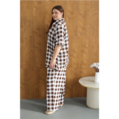 Костюм домашний с брюками больших размеров (К-02)