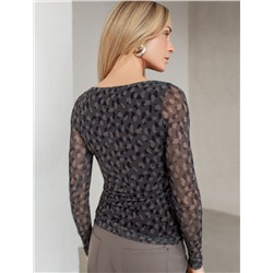 Джемпер с прозрачными рукавами