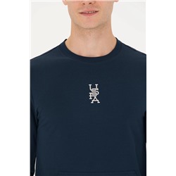 Erkek Lacivert Bisiklet Yaka Sweatshirt