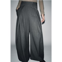 PANTALÓN WIDE LEG RAYA DIPLOMÁTICA PINZAS ZW COLLECTION