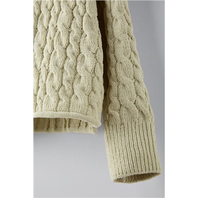 CABLE-KNIT CHENILLE SWEATER