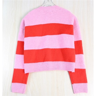 Контрастный полосатый свитер