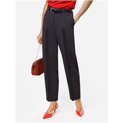 Укороченные, прямые брюки из  поливискозы с эластаном