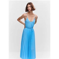 Vestido plisado cordón