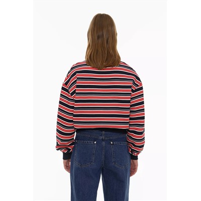 Sudadera cropped rayas