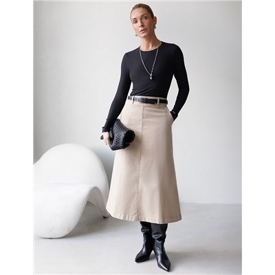 Джемпер из трикотажа в широкий рубчик