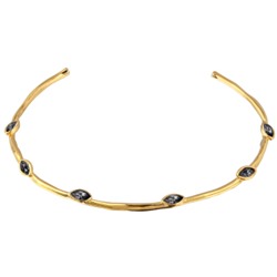 Колье Эйва (кристаллы SW темно-серые; покрытие золото), Есть комплект