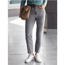 Укороченные джинсы из эластичного денима