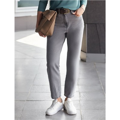 Укороченные джинсы из эластичного денима