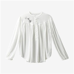 Комплект рубашка + майка из гладкой и элегантной шифоновой ткани, экспортная фабрика