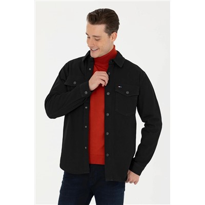 Erkek Siyah Jean Gömlek