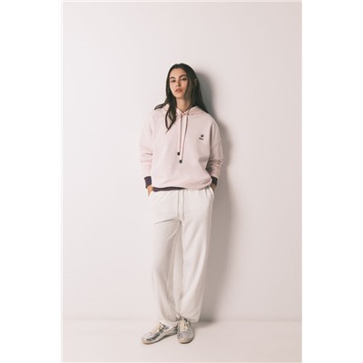 Sudadera capucha felpa algodón rosa
