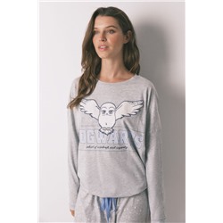 Pijama largo algodón Hedwig gris