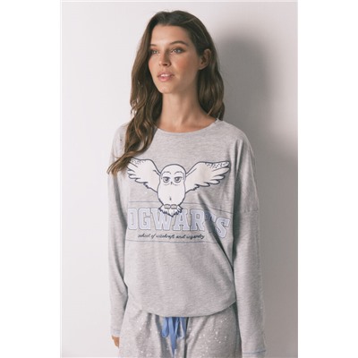 Pijama largo algodón Hedwig gris