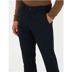 Lacivert Slim Fit Kanvas Pantolon