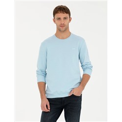 Açık Mavi  Regular Fit Bisiklet Yaka Sweatshirt