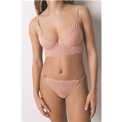 Braga clásica tira encaje rosa