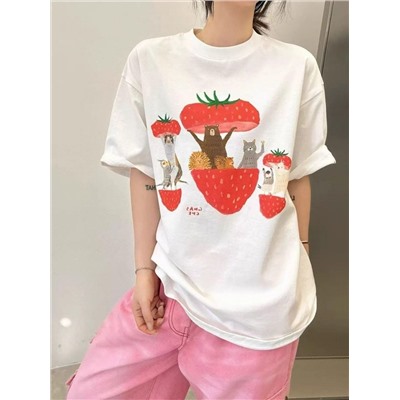 Футболка унисекс с различными веселыми принтами ГУЧЧ*И